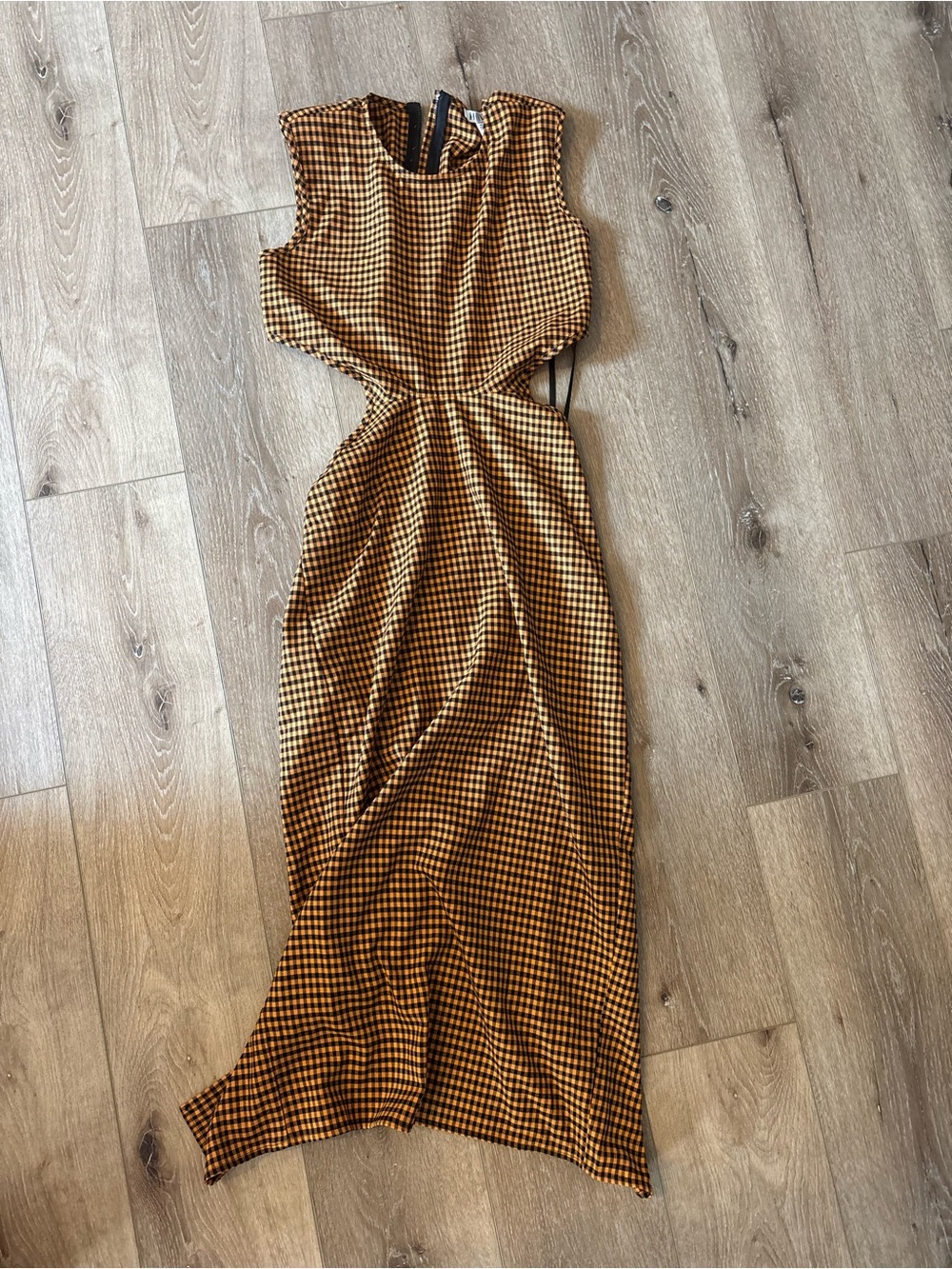 Wintermuse Hazel Checker Cutout Dress S NWT